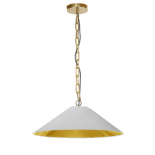 Dainolite PSY-M-AGB-692 - 1LT Incandescent Pendant, AGB w/ WH/GLD Shade