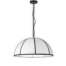 Dainolite PTO-261P-MB-BW - 1LT Incandescent Pendant, MB With WH Shade & BK trim