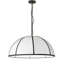 Dainolite PTO-321P-MB-BW - 1LT Incandescent Pendant, MB With WH Shade & BK trim