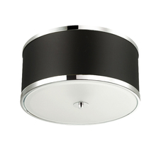 Dainolite ZUR-153FH-PC-BK - 3LT Incandescent Flush Mount, PC With BK Shade