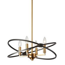 Dainolite PAL-184C-VB-MB - 4LT Incandescent Chandelier, VB & MB Finish