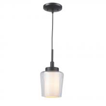 World Imports ES0009OB4 - 1-Light Oil-Rubbed Bronze Mini Pendant with Glass Shade