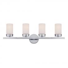 World Imports WI973008 - Kandinsky Collection 4-Light Chrome Bath Bar Light with Opal Glass Shade