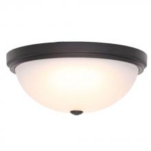 World Imports WI970988 - 15 in. Oil Rubbed Bronze LED Flushmount with Frosted Glass