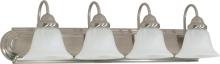 Nuvo 60/322 - Ballerina - 4 Light 30&#34; Vanity with Alabaster Glass - Brushed Nickel Finish