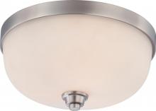 Nuvo 60/4193 - Helium - 3 Light Flush Dome with Satin White Glass - Brushed Nickel Finish