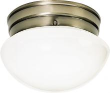 Nuvo 60/6114 - 1 Light - 8&#39;&#39; - Flush Mount - Small Antique Brass Mushroom; Color retail packaging