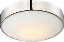 Nuvo 62/774 - Perk - 13&#39;&#39; LED Flush with White Glass - Polished Nickel Finish