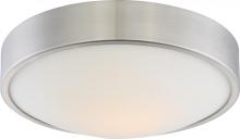 Nuvo 62/775 - Perk - 13&#39;&#39; LED Flush with White Glass - Brushed Nickel Finish