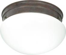 Nuvo SF76/602 - 2 Light - 10&#34; Flush - with White Glass - Old Bronze Finish