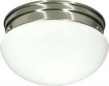 Nuvo SF76/603 - 2 Light - 10&#34; Flush with White Glass - Brushed Nickel Finish