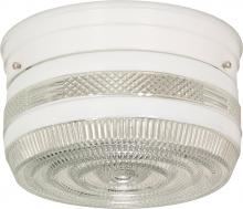 Nuvo SF77/098 - 2 Light - 8&#34; Flush with White and Crystal Accent Glass - White Finish