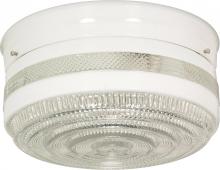 Nuvo SF77/099 - 2 Light - 10&#34; Flush with White and Crystal Accent Glass - White Finish
