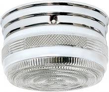 Nuvo SF77/101 - 2 Light - 8&#34; Flush with White and Crystal Accent Glass - Polished Chrome Finish