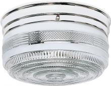 Nuvo SF77/102 - 2 Light - 10&#34; Flush with White and Crystal Accent Glass - Polished Chrome Finish