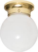 Nuvo SF77/109 - 1 Light - 8&#34; Flush with White Glass - Polished Brass Finish