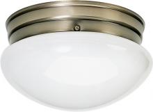 Nuvo SF77/924 - 2 Light - 10&#34; Flush with White Glass - Antique Brass Finish