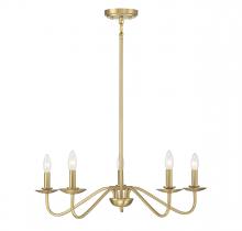 Savoy House Meridian M100120NB - 5-Light Chandelier in Natural Brass