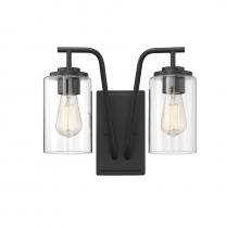 Savoy House Meridian M50042BK - 2-Light Outdoor Wall Lantern in Matte Black