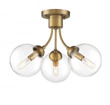 Savoy House Meridian M60060NB - 3-Light Ceiling Light in Natural Brass