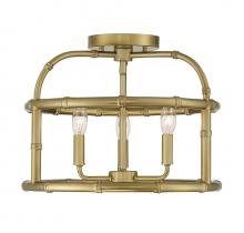 Savoy House Meridian M60066BB - 3-Light Ceiling Light in Burnished Brass