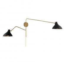 Savoy House Meridian M90088MBKNB - 2-Light Wall Sconce in Matte Black with Natural Brass