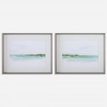 Uttermost 32269 - Uttermost Green Ribbon Coast Framed Prints Set/2