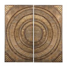 ELK Home 138-133/S2 - Set of 2 Abstract Metal Wall Panels - Glenharrow Gold