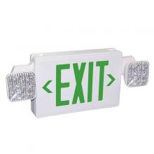 Signify Luminaires VLTCG3R - Green Combo Square LED Exit Sign Double Lamp 1W Remote Capable Value+ Series