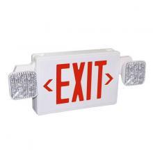 Signify Luminaires VLTCR3R - Red Combo Square LED Exit Sign Double Lamp 1W Remote Capable Value+ Series