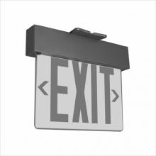 Aura Electrical Supply Inc. Items UNOX - Encore  UNO Series  Brushed Aluminum LED Edgelit Universal Mount 8&#34; EXIT SIGN, Red Letters, NYC 